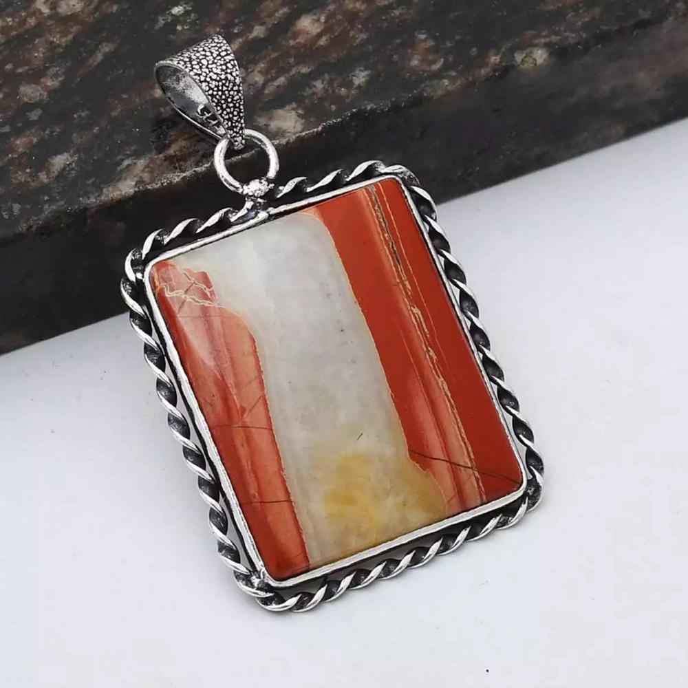 RED RAINBOW JASPER PENDANT